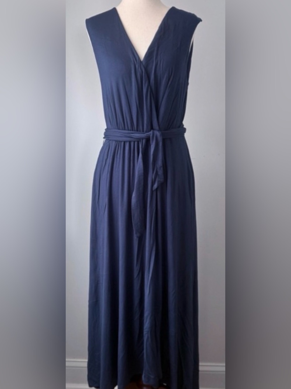 Soma Navy Sleeveless Maxi Dress with Tie Belt